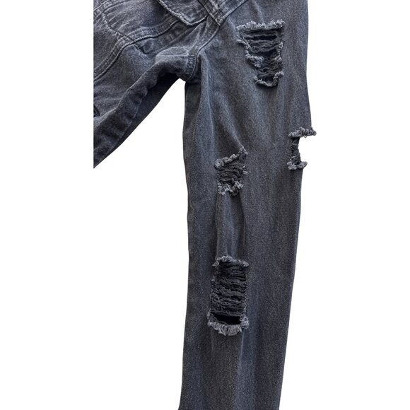 Forever 21 Distressed Black Denim Jacket S - Picture 5 of 9